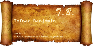Tefner Benjámin névjegykártya